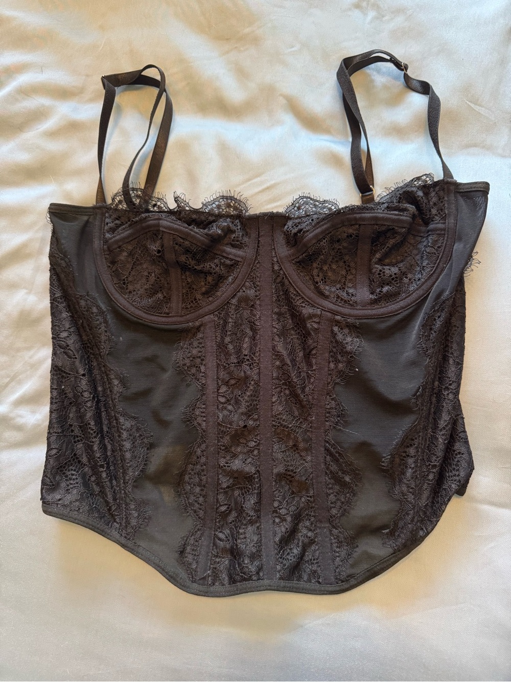 Black Lace Bustier Corset Top - Women Intimates
